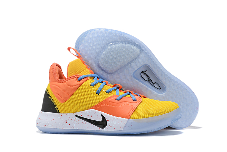 New Nike PG 3 Yellow Orange Black White Shoes